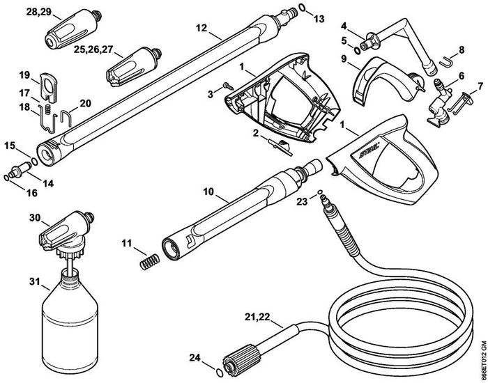 STIHL 9645-948-7490 RDR A 9x2,6-NBR90 positie 13 technische tekening