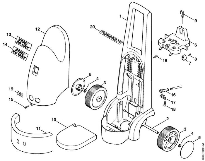 STIHL 9104-007-4230 Schraube P4x16 positie 15 technische tekening