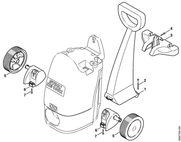 STIHL 9104-006-3051 Schraube P5x20 positie 4 technische tekening