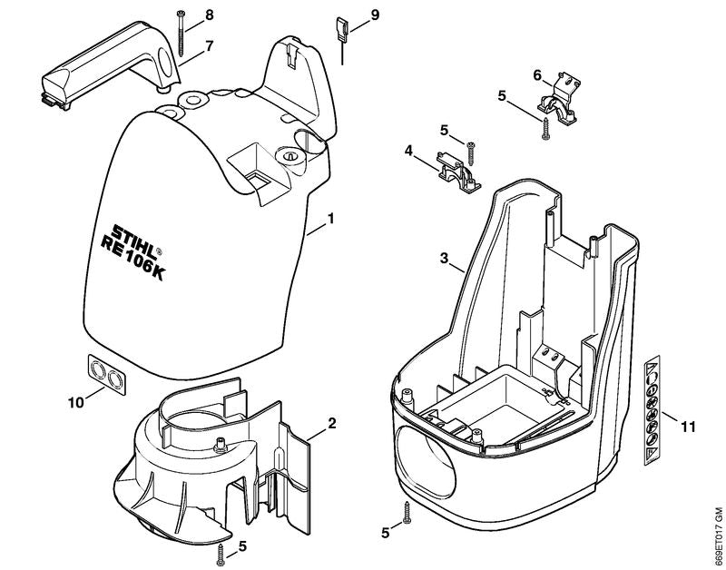 STIHL 4737-706-2100 Abdeckhaube positie 1 technische tekening