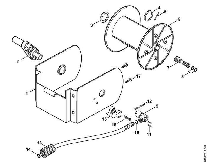 STIHL 9645-948-7996 RDR N 14,3x2,4-NBR70 positie 10 technische tekening