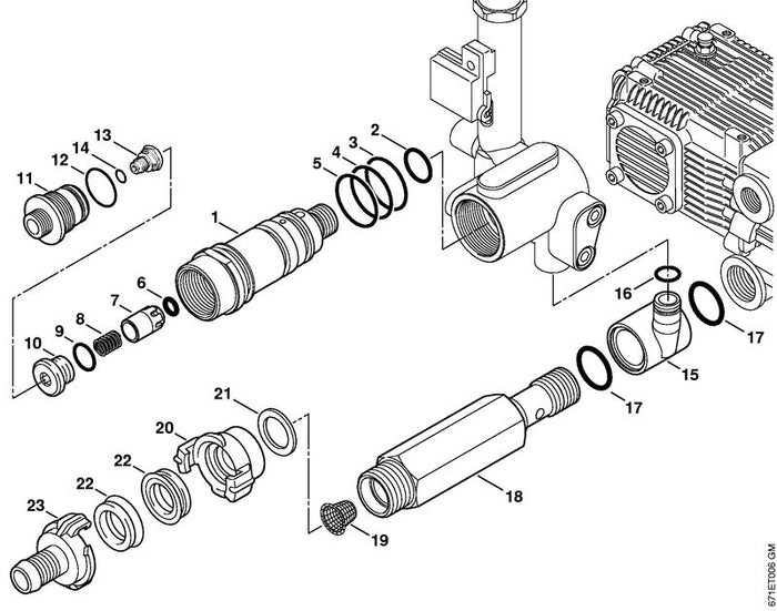 STIHL 4747-513-0700 Hohlschraube positie 11 technische tekening
