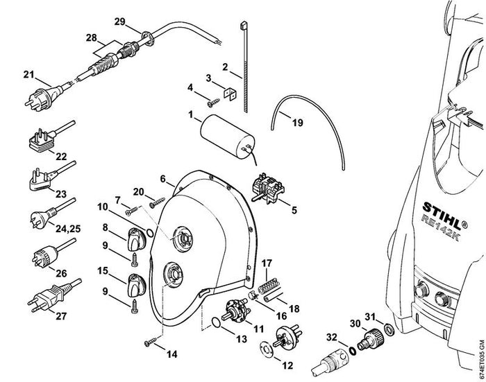 STIHL 9645-945-7505 RDR A 10x2,5-NBR70 positie 10 technische tekening