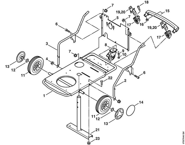 STIHL 9214-320-1741 Sicherungsmutter M6 positie 7 technische tekening