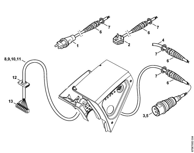 STIHL 4747-430-8700 Kabelverschraubung positie 6 technische tekening