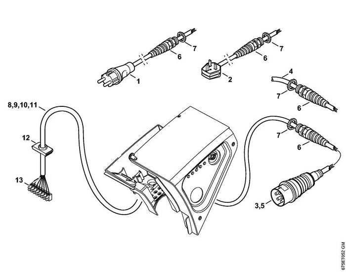 STIHL 4747-430-8700 Kabelverschraubung positie 6 technische tekening