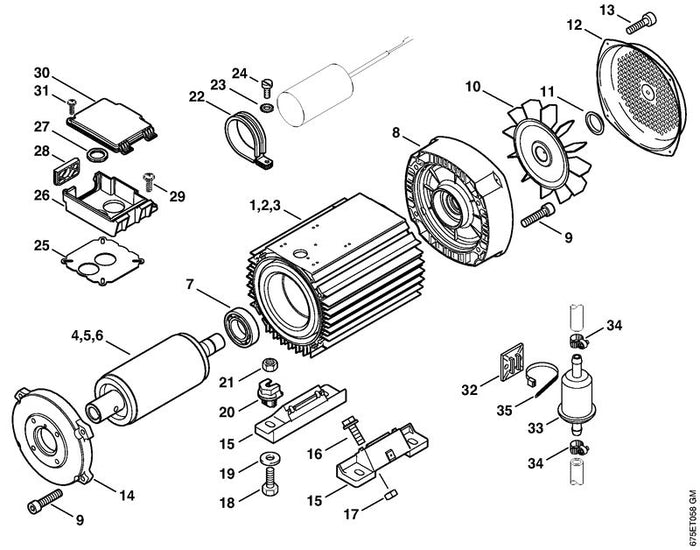 STIHL 9231-261-2120 Rohrmutter DIN431-R1" positie 27 technische tekening