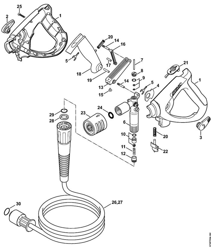STIHL 9645-945-7520 RDR A 10,82x1,78-NBR70 positie 28 technische tekening