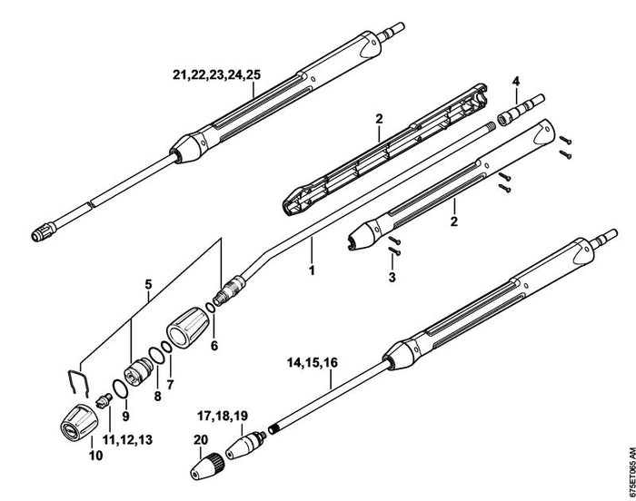 STIHL 9645-945-7519 RDR A 11,92x2,62-NBR70 positie 7 technische tekening