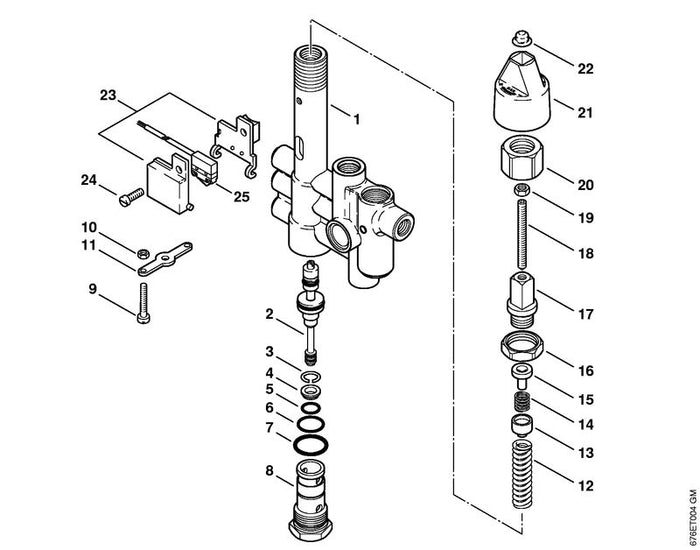 STIHL 9645-945-7665 RDR A 21x2-NBR70 positie 7 technische tekening