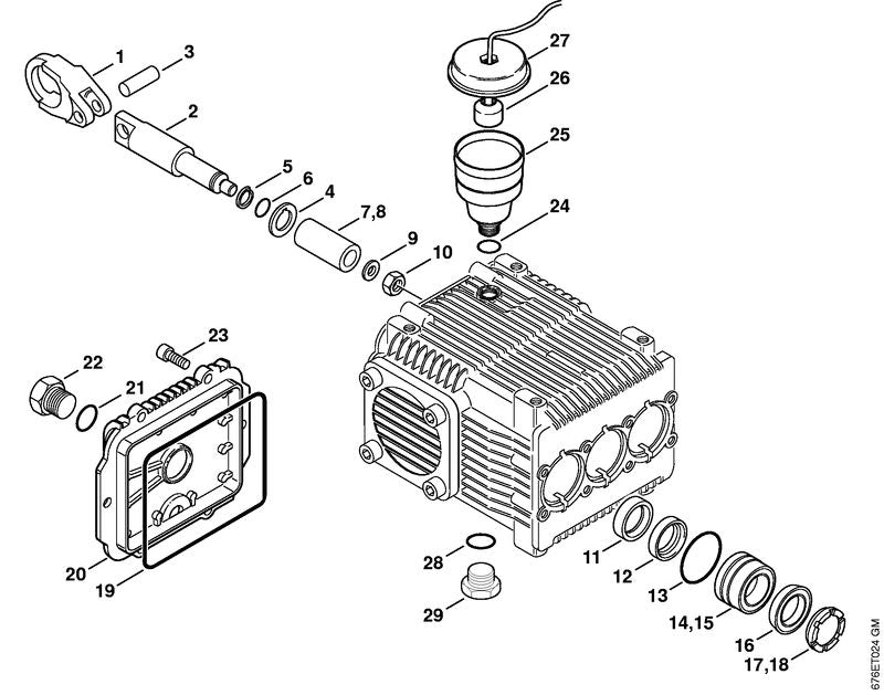 STIHL 4752-007-1050 Dichtungssatz Kolben Ø 18 mm positie -1 technische tekening