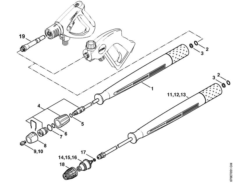 STIHL 4900-007-1005 Reparatursatz für Rotordüse 050 positie -1 technische tekening
