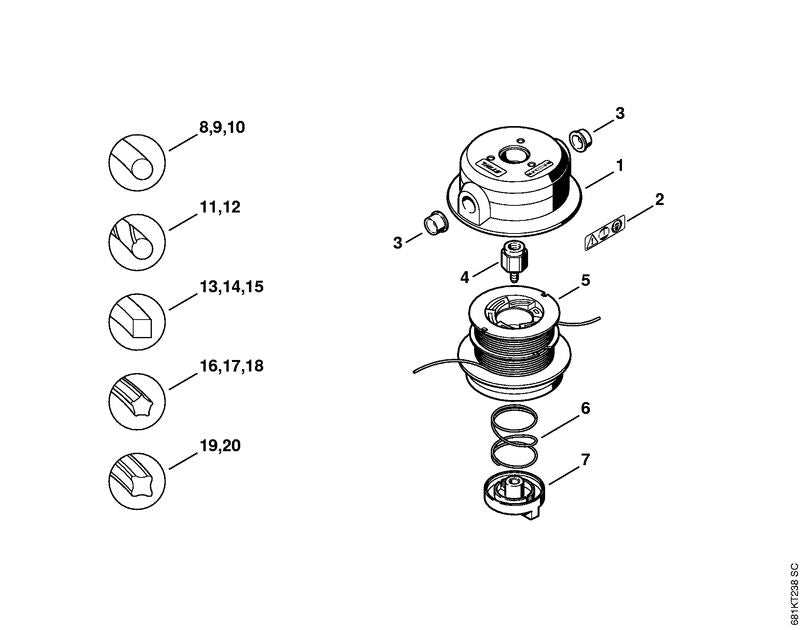 STIHL 4002-713-6502 Bundschraube positie 4 technische tekening