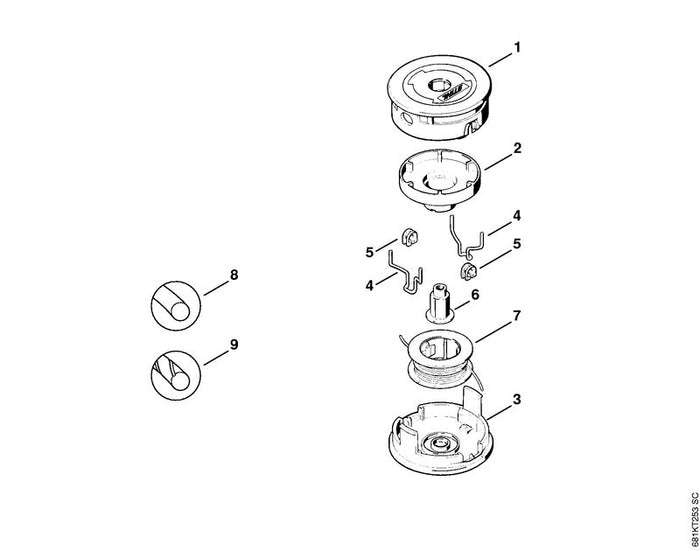 STIHL 4002-710-4309  Mähfaden positie -1 technische tekening