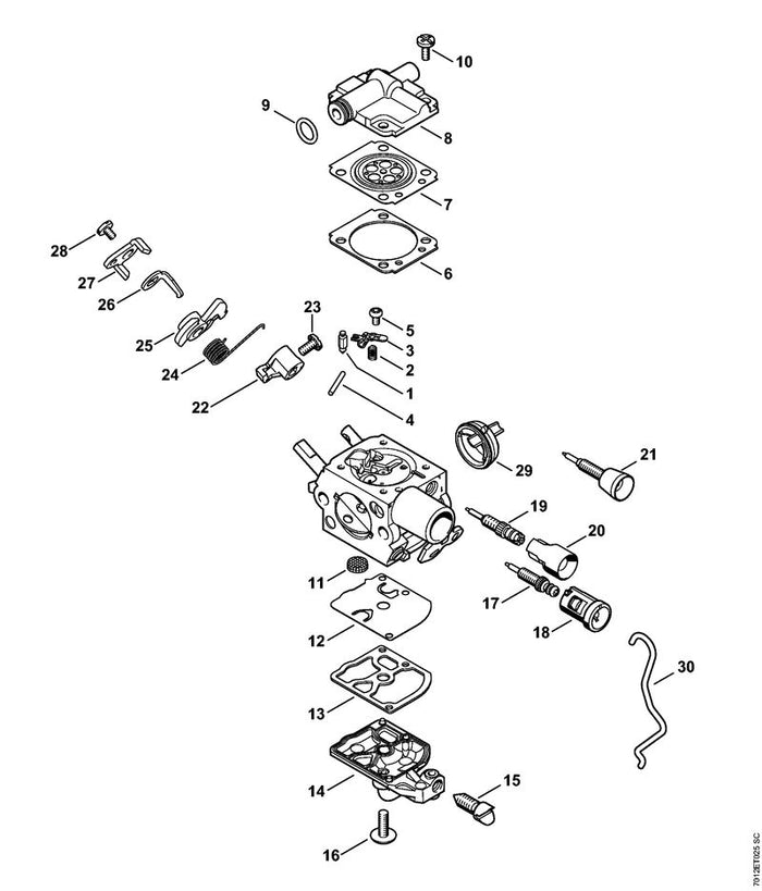 STIHL 1145-121-6600 Hebel positie 26 technische tekening