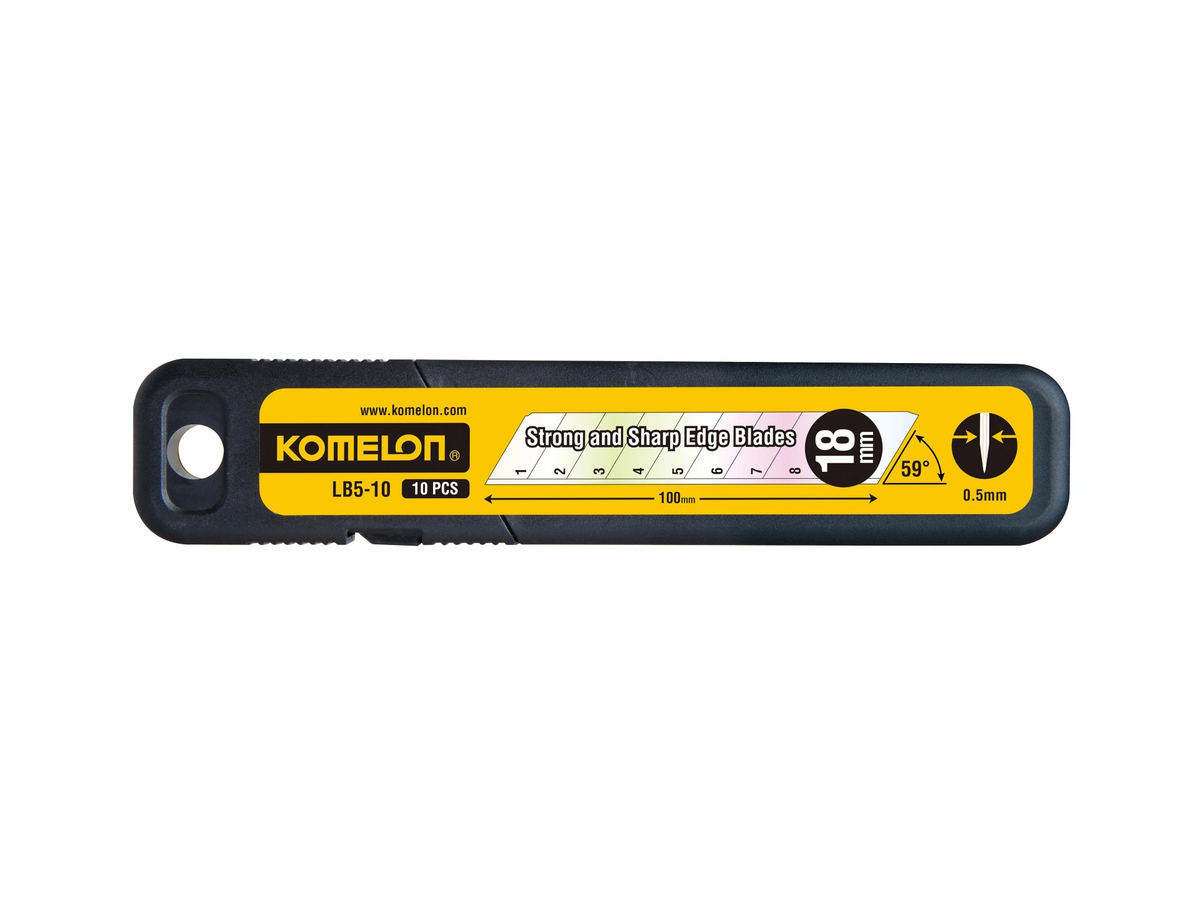 Komelon Ersatzklingen für Cuttermesser 18 mm - Spender 10 Stück