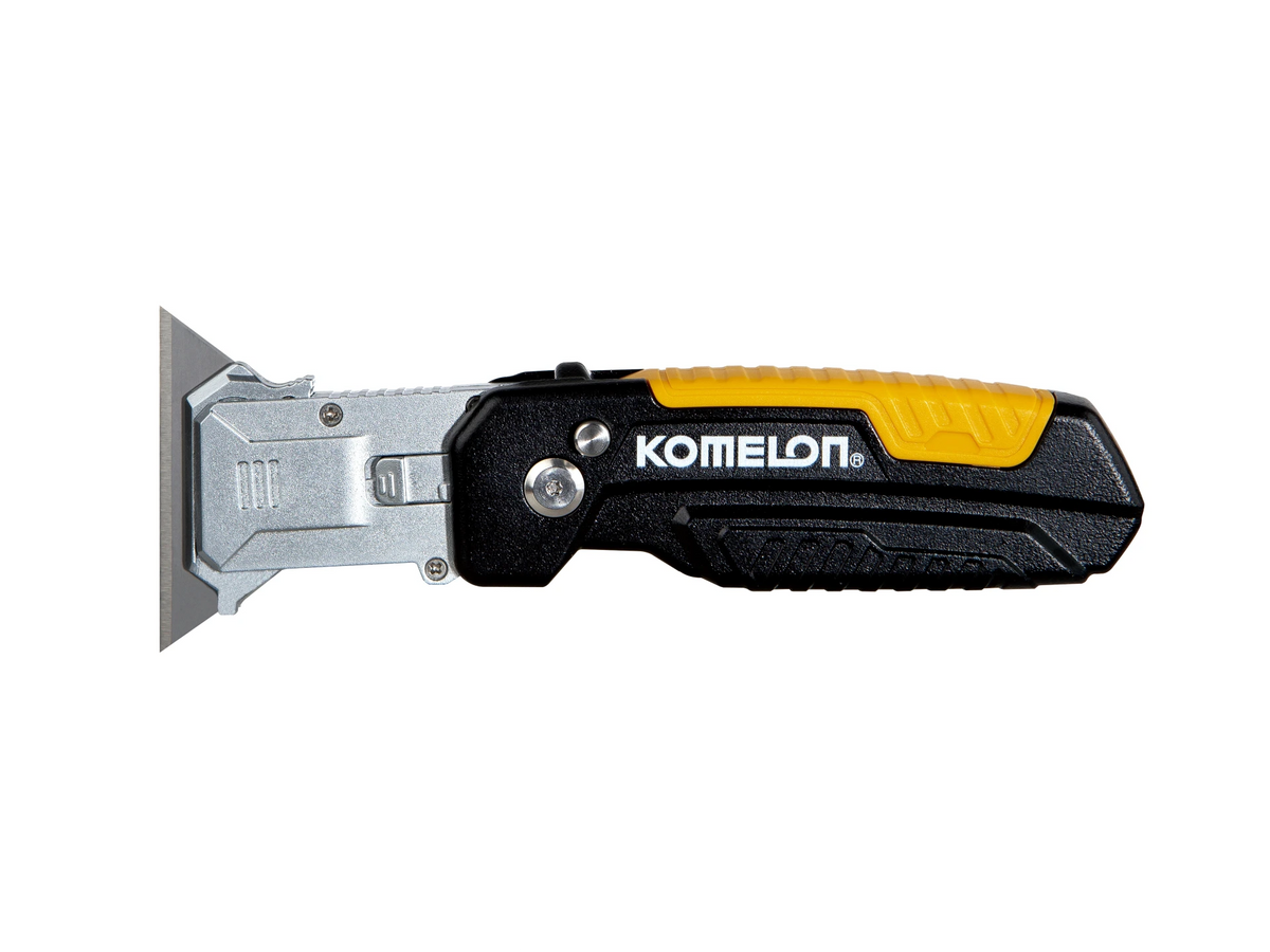 Komelon Klappmesser - Schaber, Edelstahlhalter mit Gürtelclip