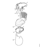 STIHL 0000-884-0174 Gesichtsschutz, Nylongitter positie 8 technische tekening