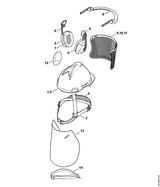 STIHL 0000-884-0224 Visierhalter inklusive Gelenksystem positie 8 technische tekening