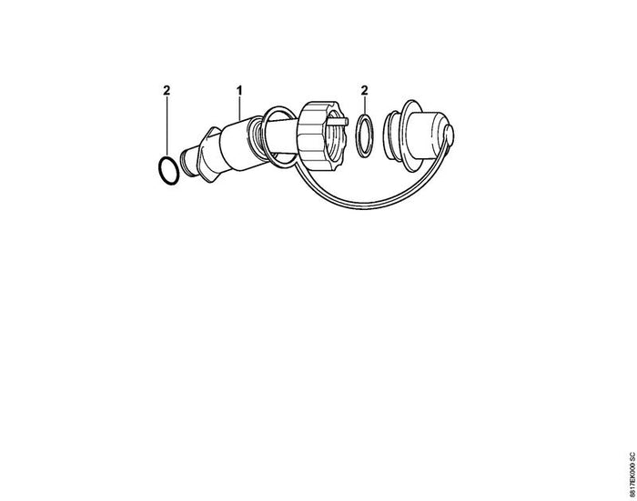 STIHL 0000-007-1099 Dichtungssatz positie 2 technische tekening