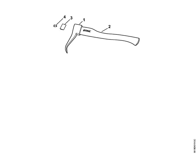 STIHL 0000-881-2113 Stiel Esche, 42 cm positie 2 technische tekening