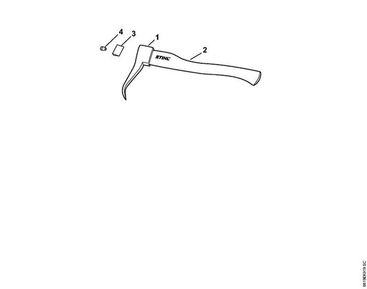 STIHL 0000-881-2113 Stiel Esche, 42 cm positie 2 technische tekening
