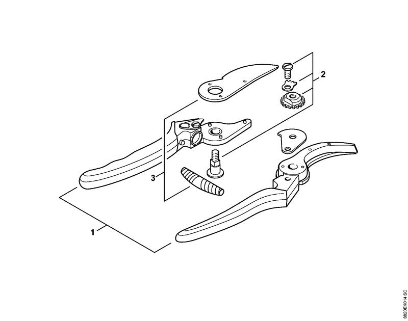 STIHL 0000-881-9908 Klinge mit Feder positie 3 technische tekening
