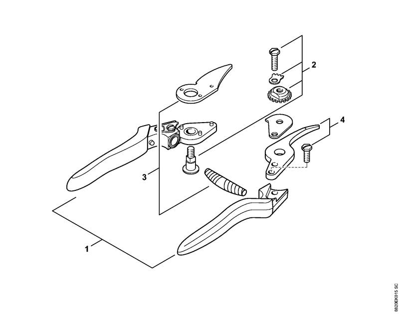 STIHL 0000-881-9920 Gegenklinge mit Schrauben positie 4 technische tekening