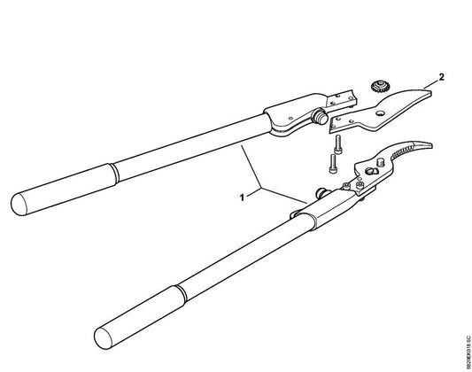 STIHL 0000-881-9926 Klinge positie 2 technische tekening