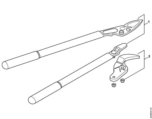 STIHL 0000-881-9929 Amboss mit Muttern positie 2 technische tekening