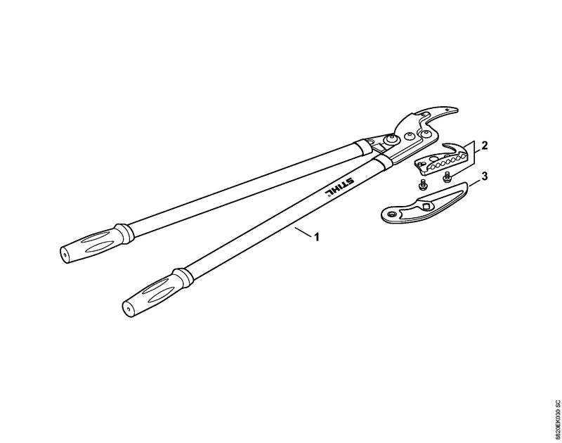 STIHL 0000-881-3667 Amboss mit Schrauben positie 2 technische tekening
