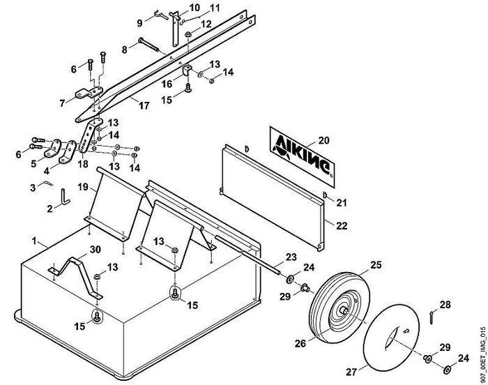 STIHL 6907-732-1200 Reifen positie 25 technische tekening