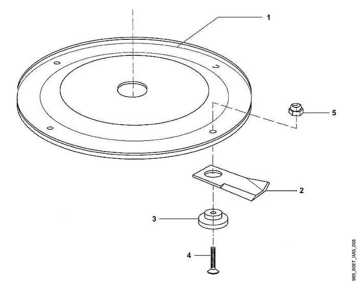 STIHL 6909-702-3800 Messerhalter positie 3 technische tekening