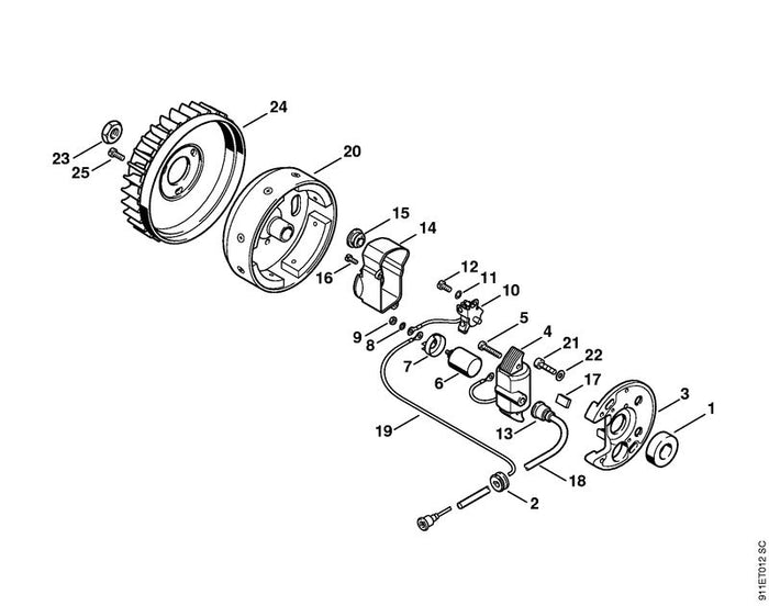 STIHL 1108-404-3200 Zündanker positie 4 technische tekening