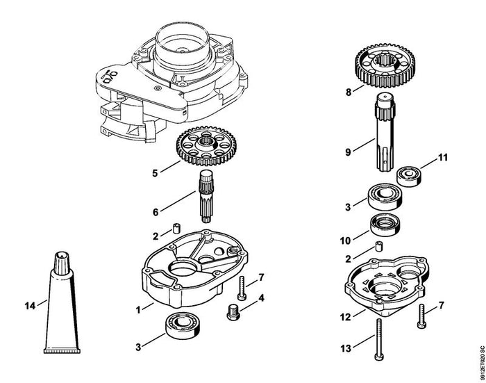 STIHL 4313-642-0103 Zahnrad positie 5 technische tekening