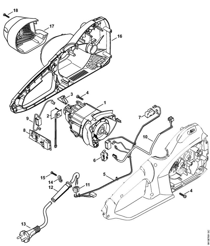 STIHL 1210-602-0400 Abdeckung positie 17 technische tekening