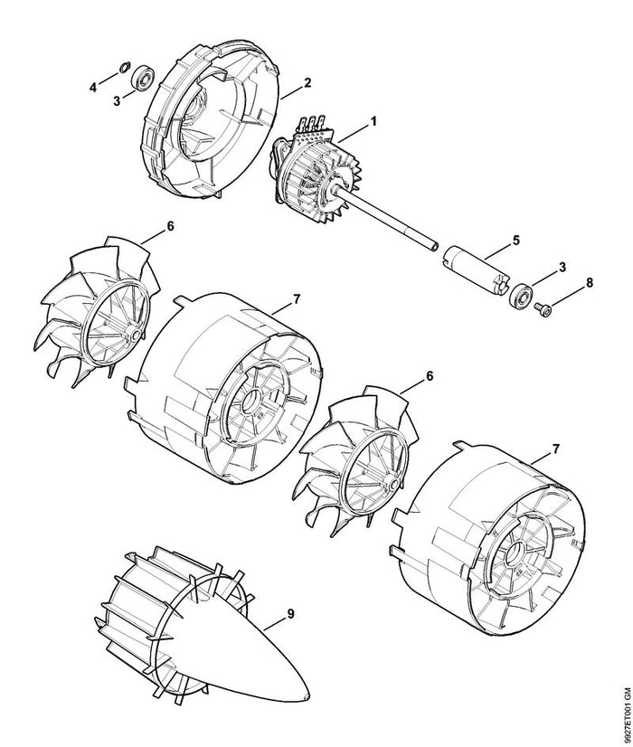 STIHL 9503-003-9642 Kugellager DIN625-608-2RS positie 3 technische tekening