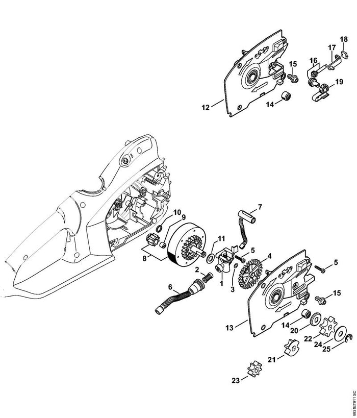STIHL 9513-003-2280 Nadelhülse 10x14x10 positie 14 technische tekening