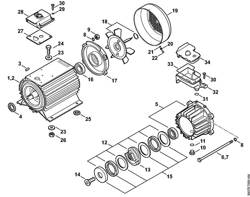 STIHL 4780-602-1100 Lagerdeckel positie 17 technische tekening
