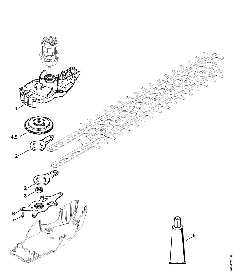STIHL 4851-640-0103 Getriebe positie -1 technische tekening