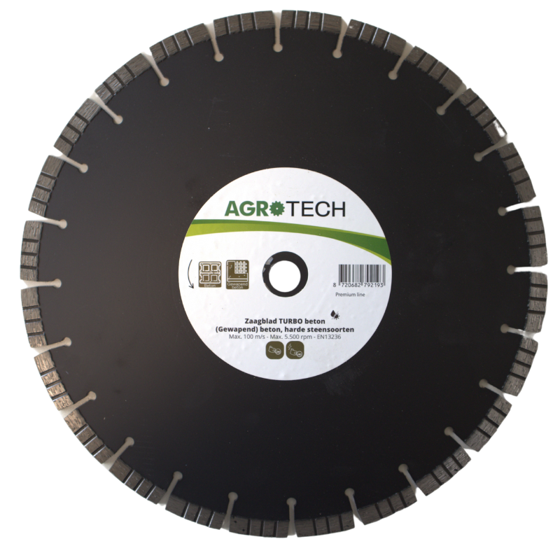 AgroTech Diamant-Trennscheibe TURBO Beton 350 mm – 2er-Pack
