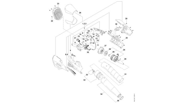 STIHL BA017988800 Tragöse positie 36 technische tekening