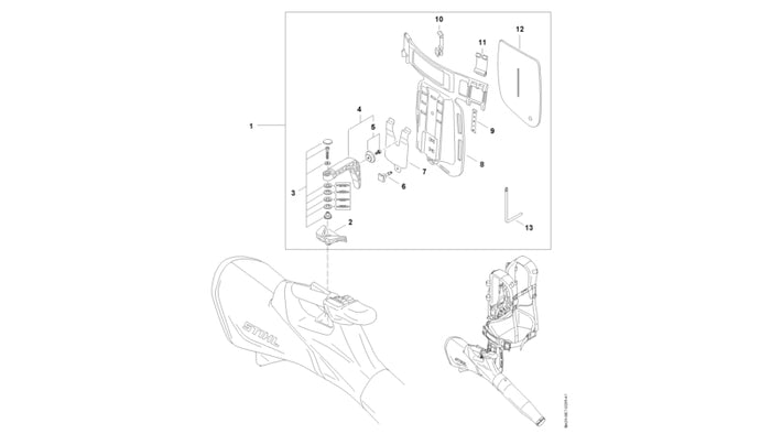 STIHL BA017902501 Träger positie 4 technische tekening