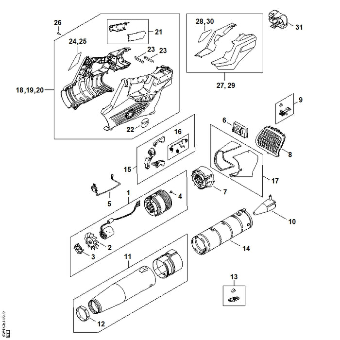 STIHL BA047068000 Schutzgitter positie 8 technische tekening