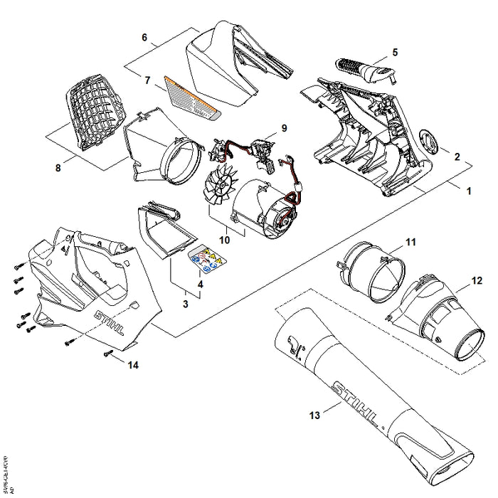 STIHL BA087900600 Griffschale positie 3 technische tekening