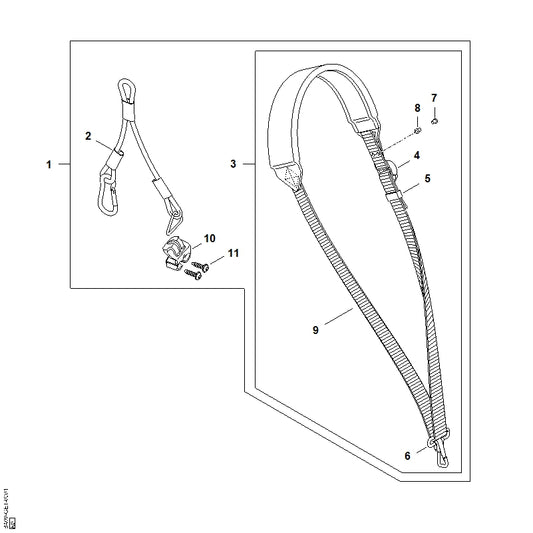 STIHL BA067188200 Haken positie 10 technische tekening