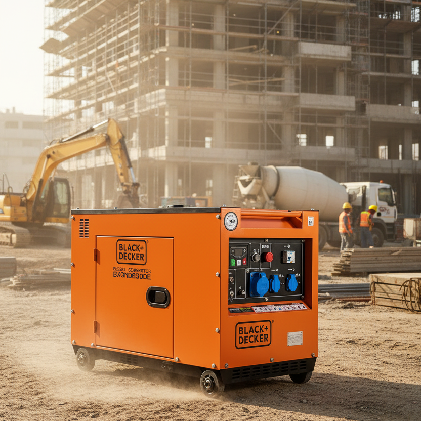 BLACK+DECKER Diesel-Generator BXGND6300E – 6,3 kW auf der Baustelle