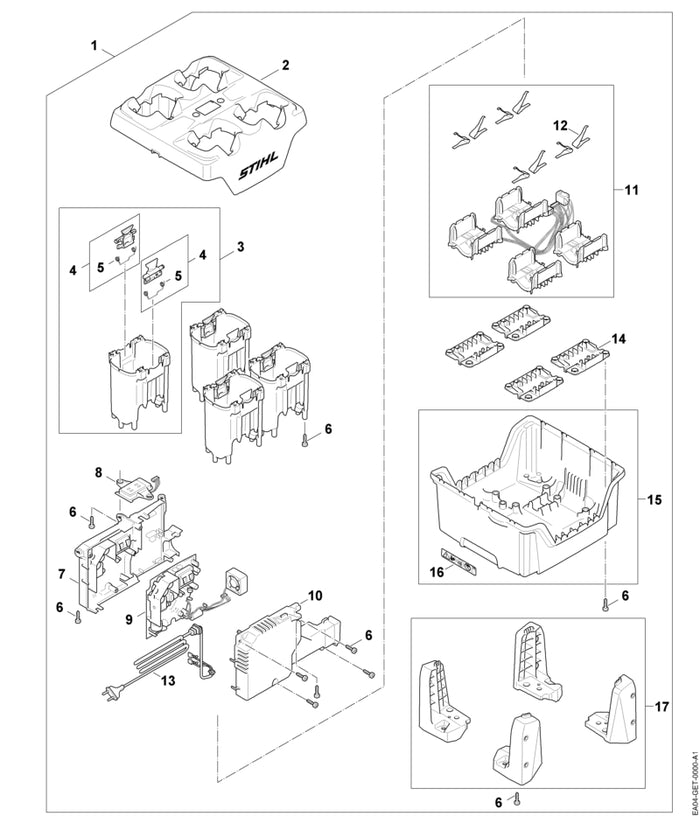 STIHL 0000-998-0402 Schenkelfeder positie 5 technische tekening