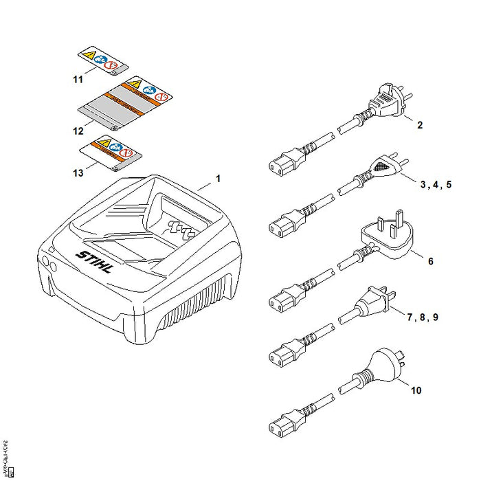 STIHL EA094402021 Anschlussleitung positie 2 technische tekening