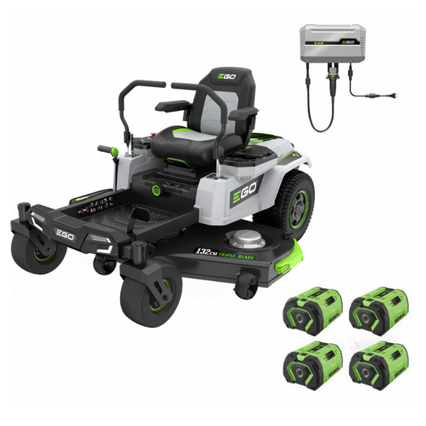 EGO Nullwendekreismäher ZT5201E-L Kit mit 4 Akkus und Ladegerät